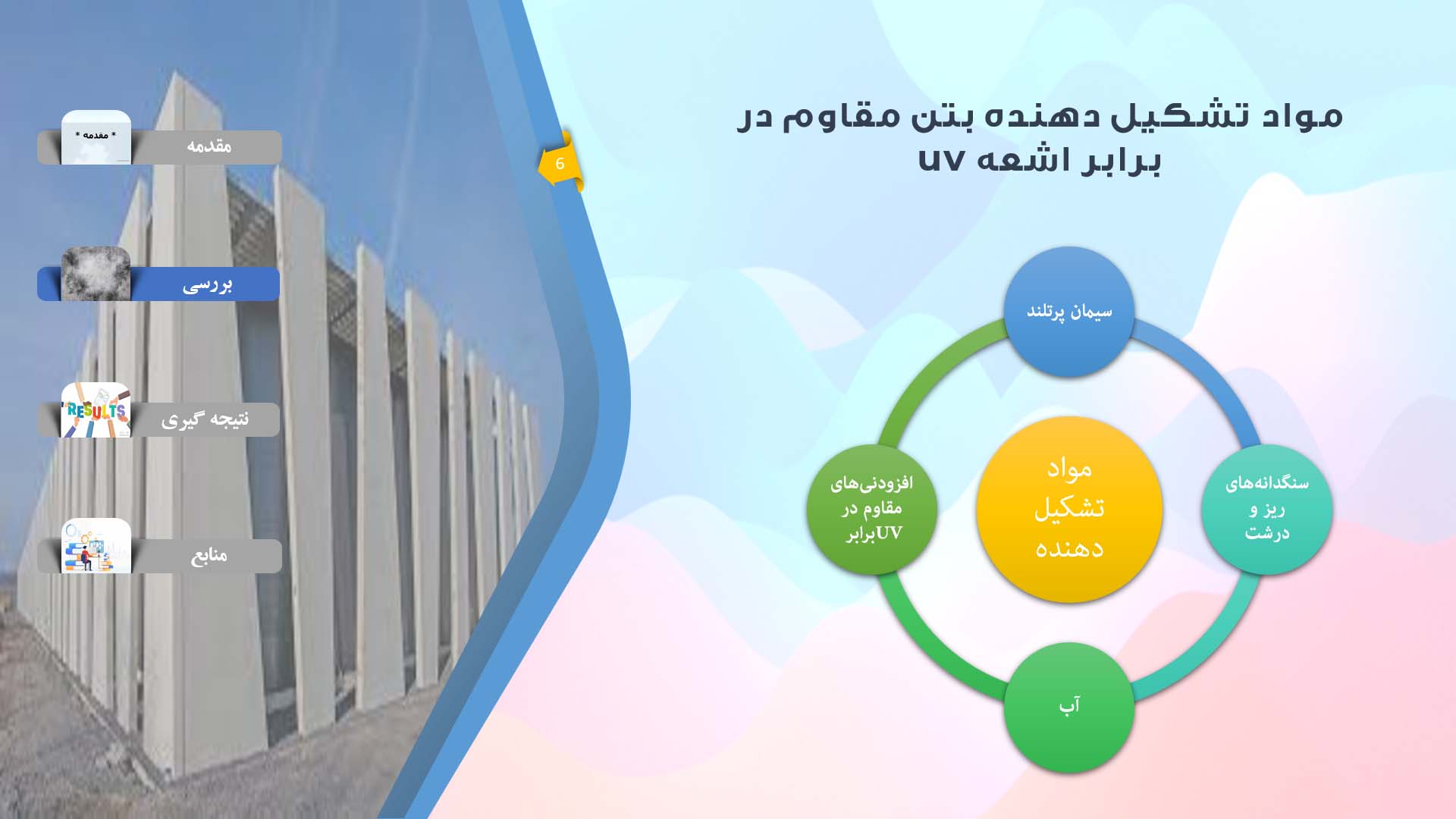 پاورپوینت در مورد بتن های مقاوم در برابر اشعه uv